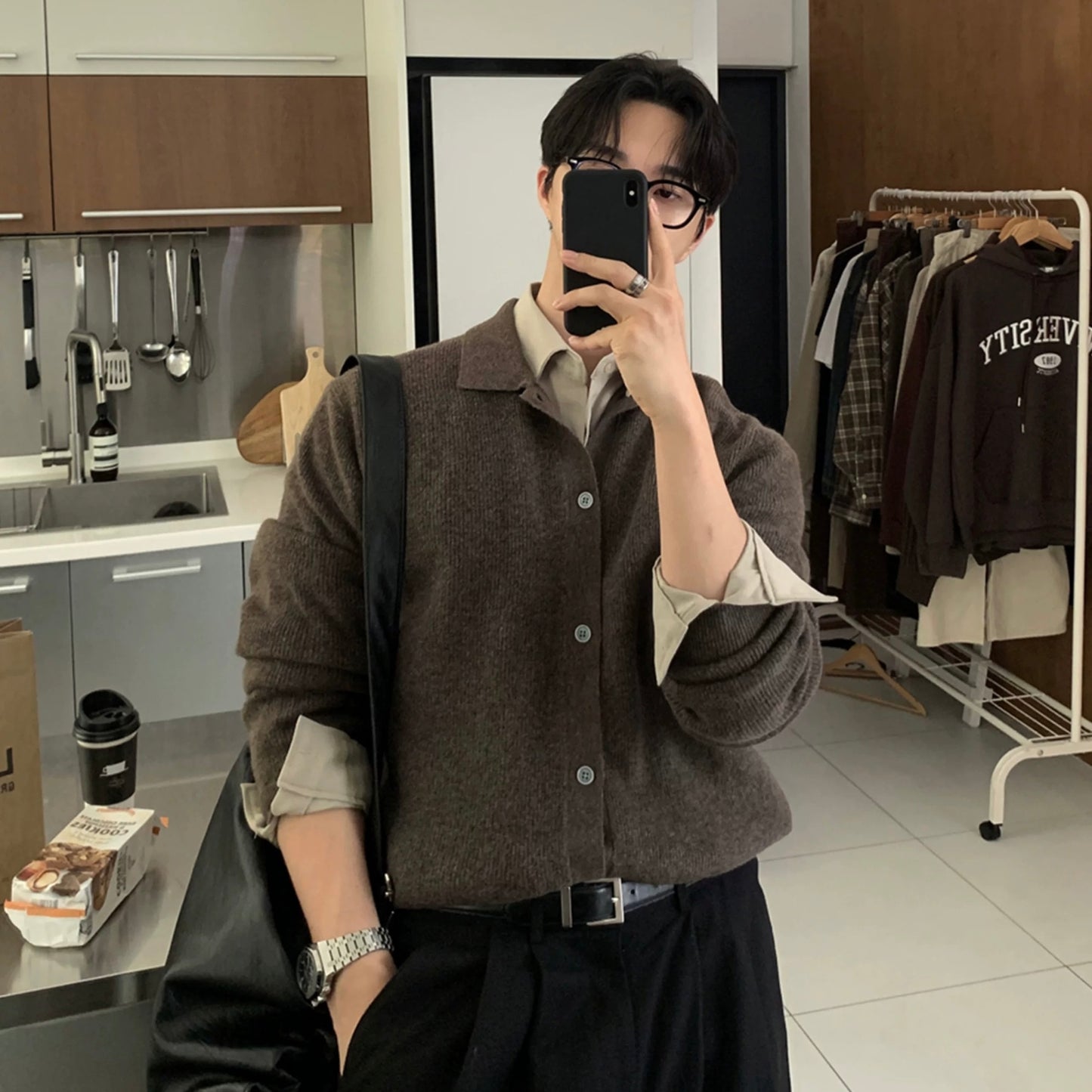 Blended Knit Cardigan Casual