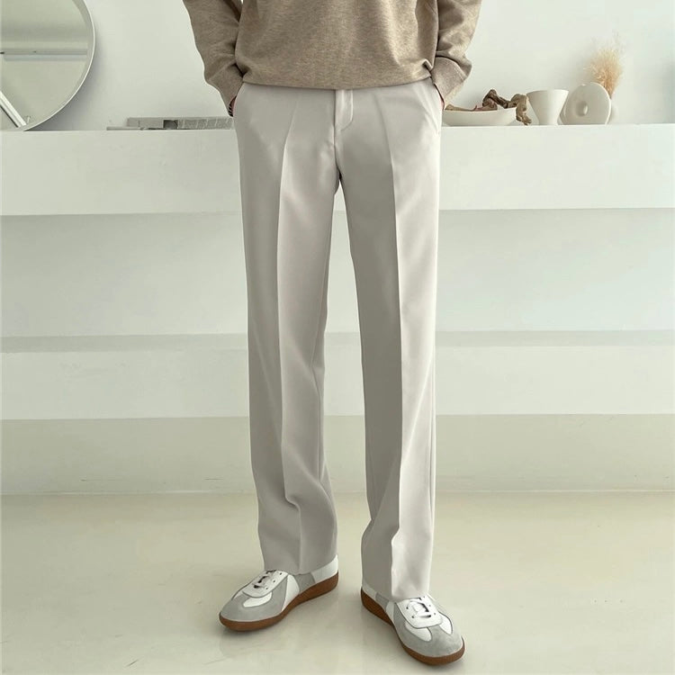 Straight casual plain pants
