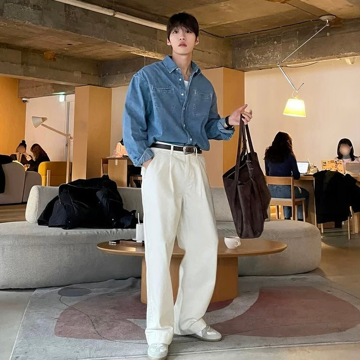 Dual-Pocket Denim Shirt