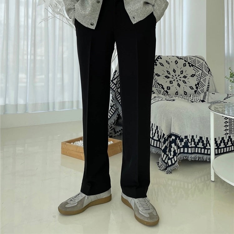 Straight casual plain pants
