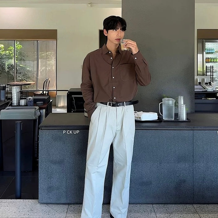 Retro Solid Color Shirt
