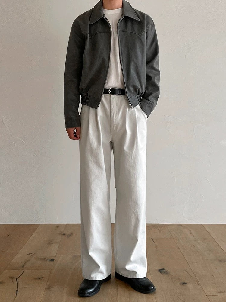Draped Casual Straight Pants