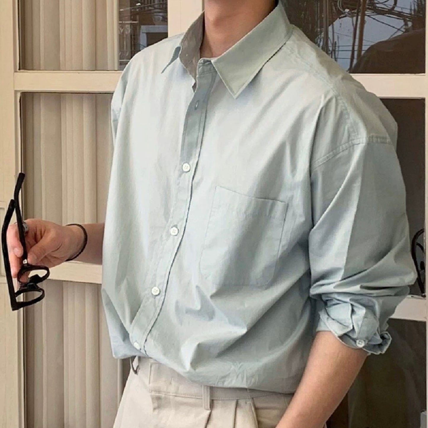 Korean simple loose shirt