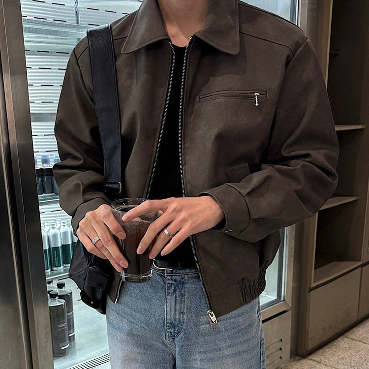 American Retro Short Leather Jacket