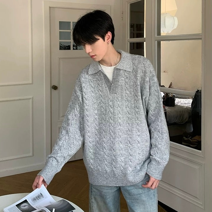 Casual 2 Piece Lapel Knit Sweater