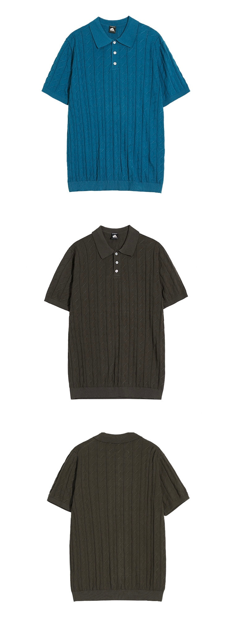 Korean Lapel Knit Polo Shirt