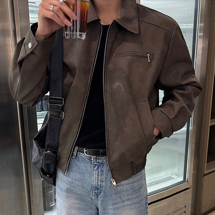 American Retro Short Leather Jacket