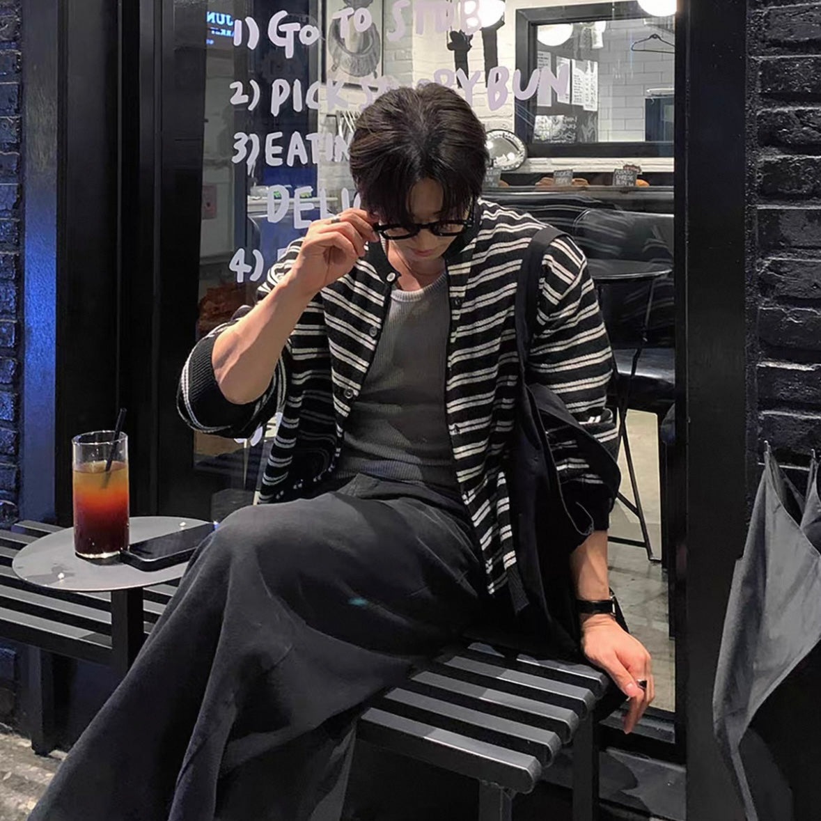 Minimalist Striped Cardigan