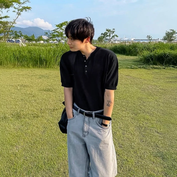 Korean Trendy Henry T-shirts