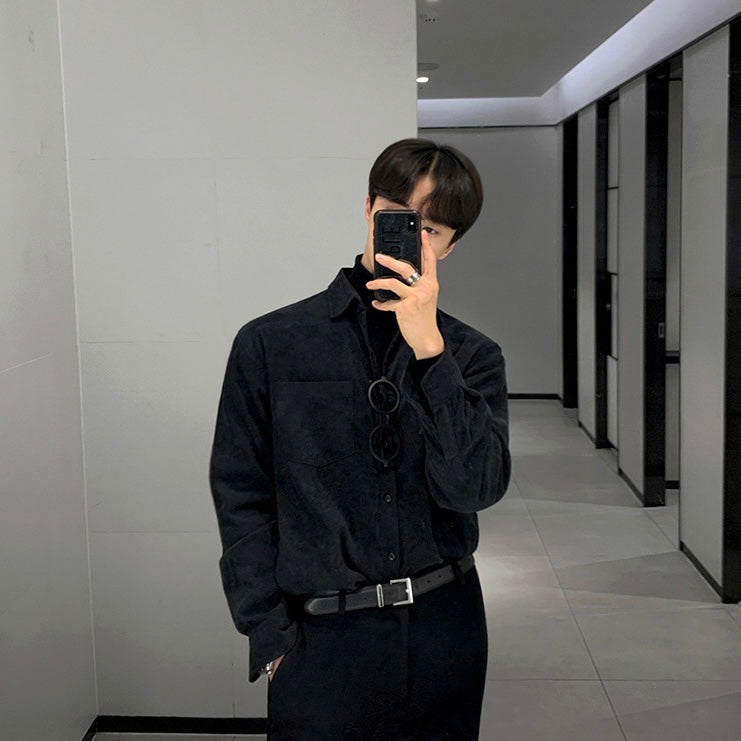Men's Corduroy Retro Long Sleeve Shirt