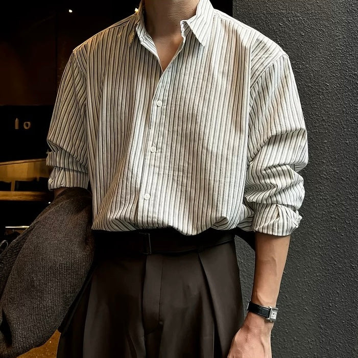 Men's Loose Fit Striped Sun Shirt