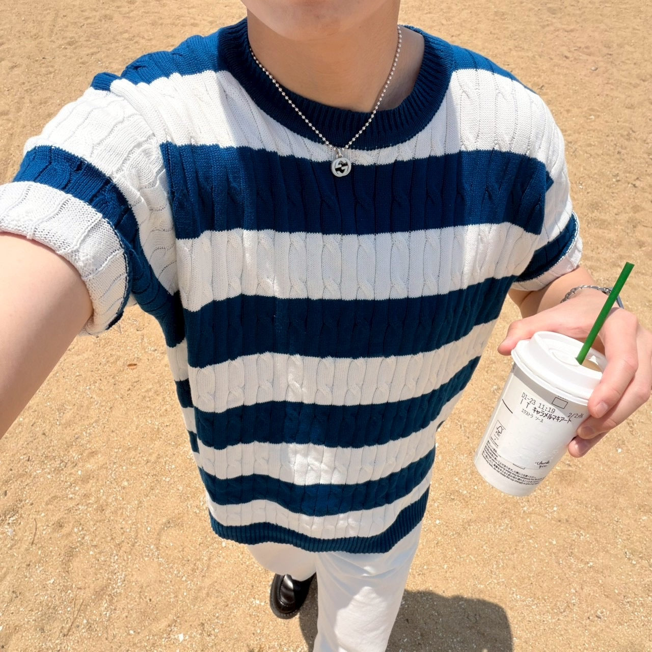 Retro Color Clash Knit Tee