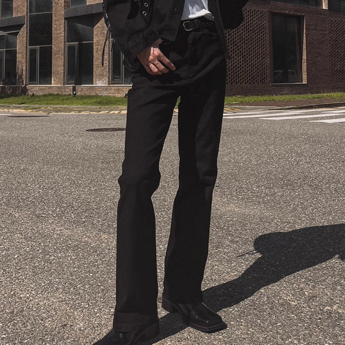 Slim Fit Black Flare Jeans