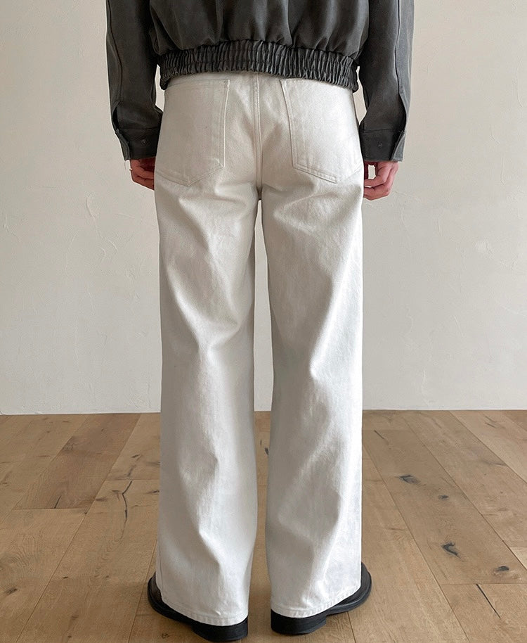 Draped Casual Straight Pants