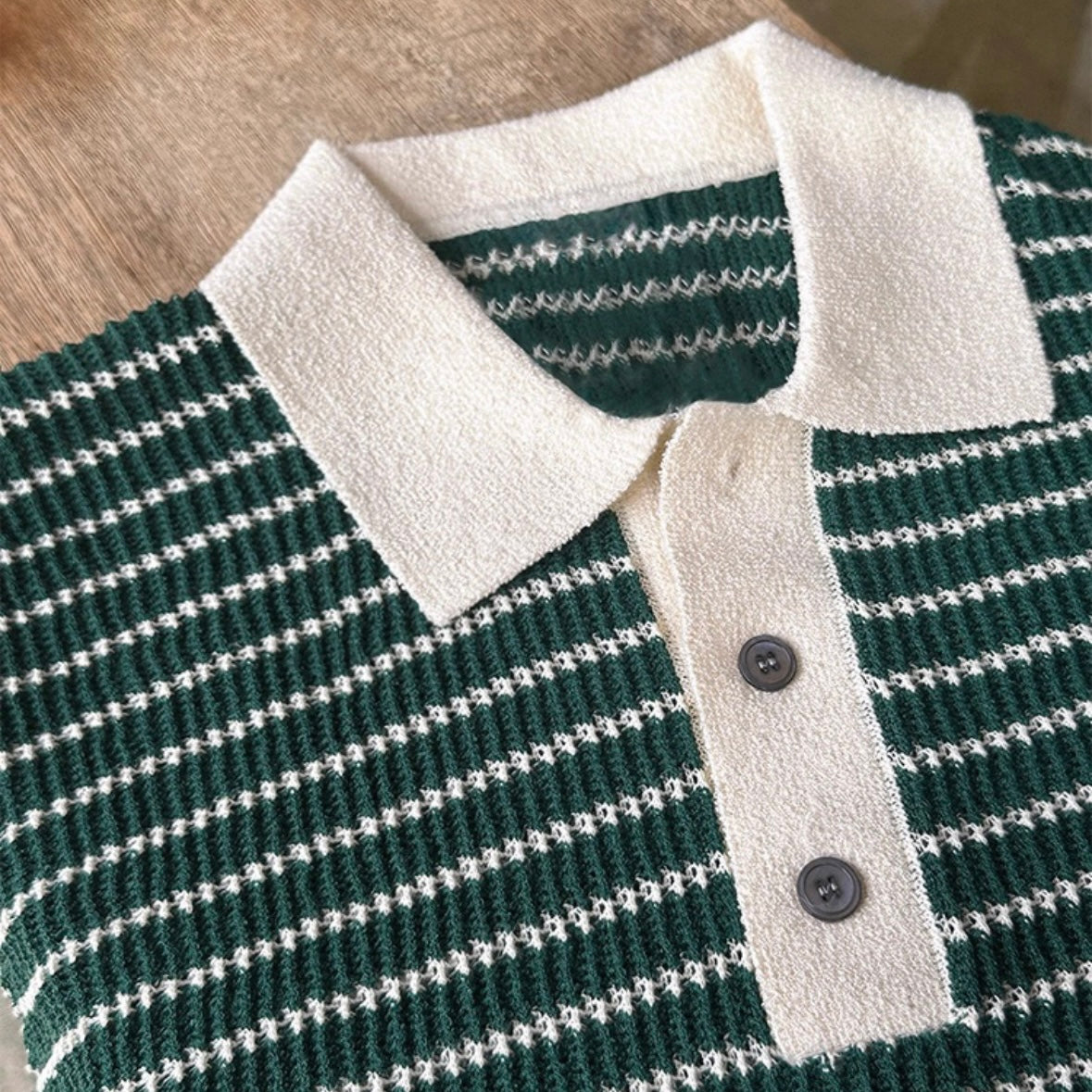 Korean Striped Polo Shirt