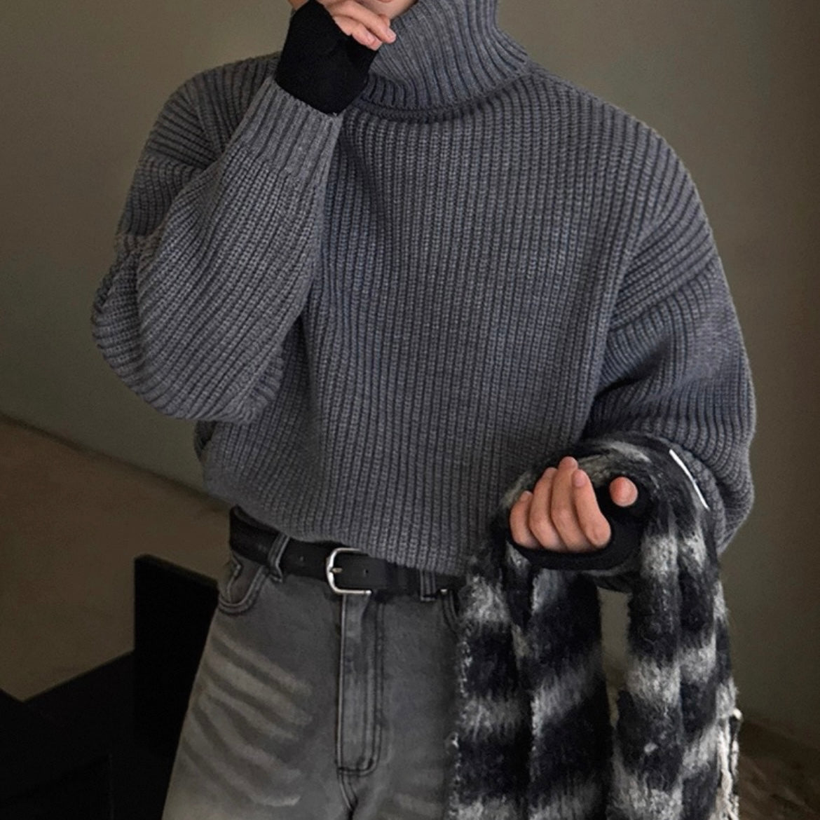 High Neck Knitted Sweater