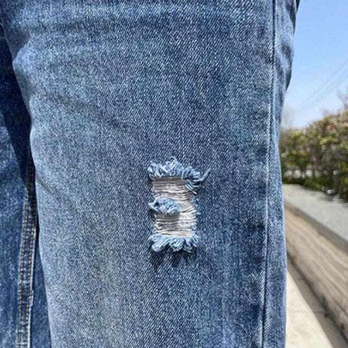 Retro Ripped Loose Jeans