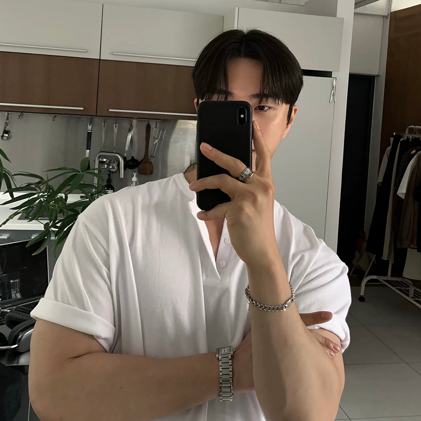 Henry Collar Casual Summer T-shirt