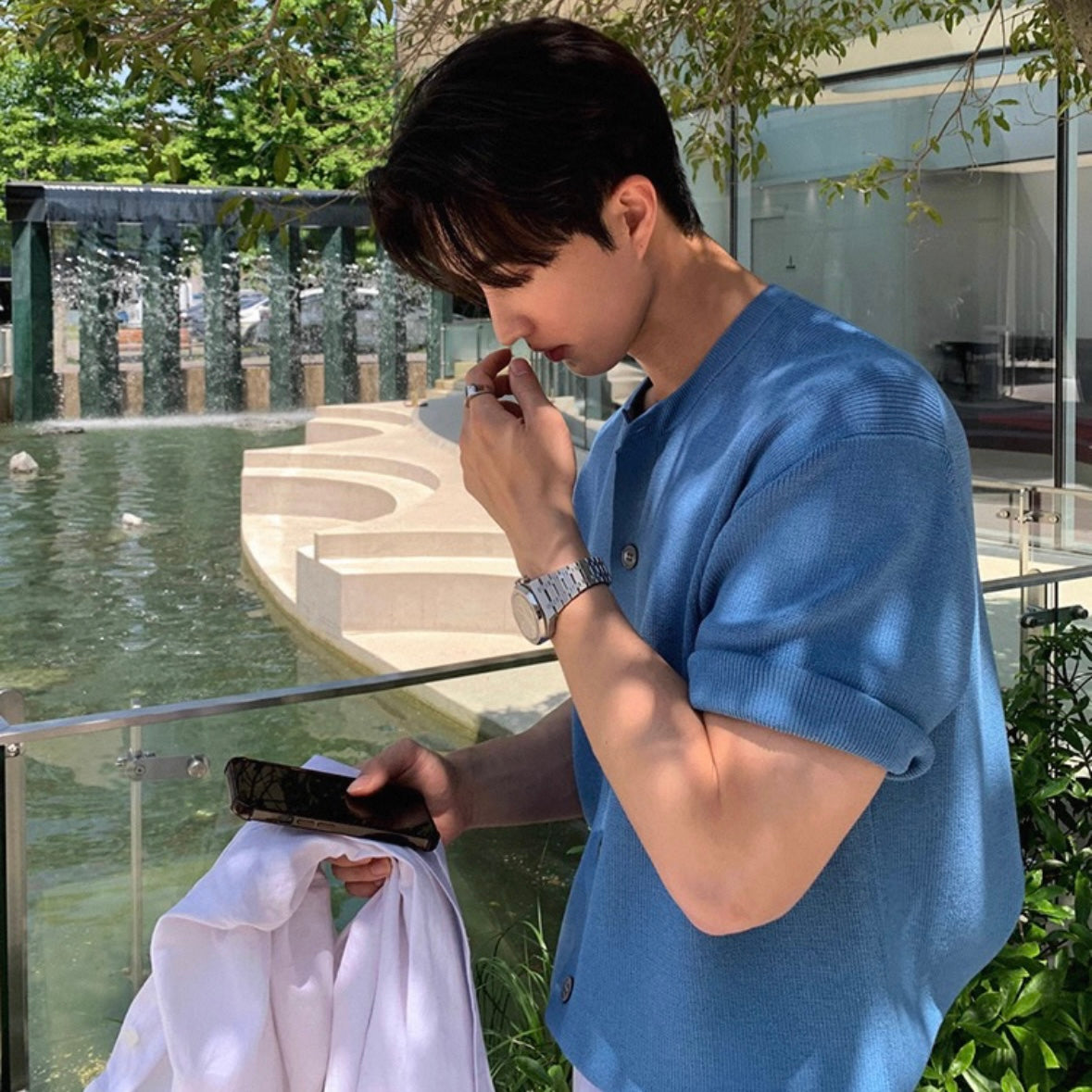 Korean Short-Sleeve Cardigan T-shirt