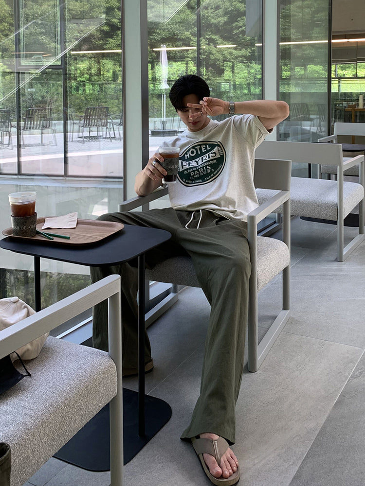 Korean Casual Loose Fit Green Trousers