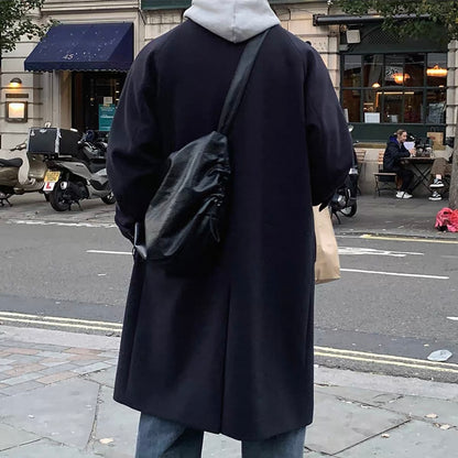 Knee-Length Wool Tweed Coat