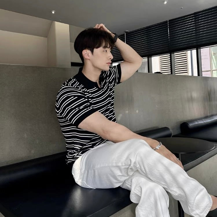Casual Striped Polo Shirt