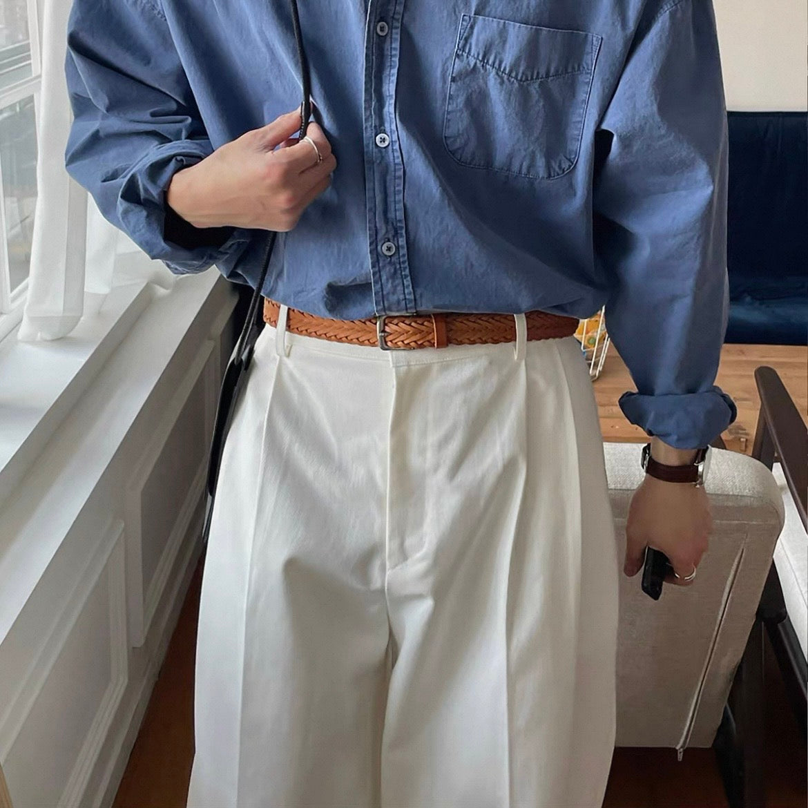 Clean Wide Tuck Pants