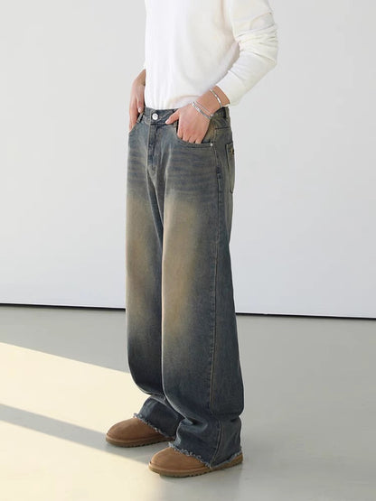 Washed Jeans Wide Pants