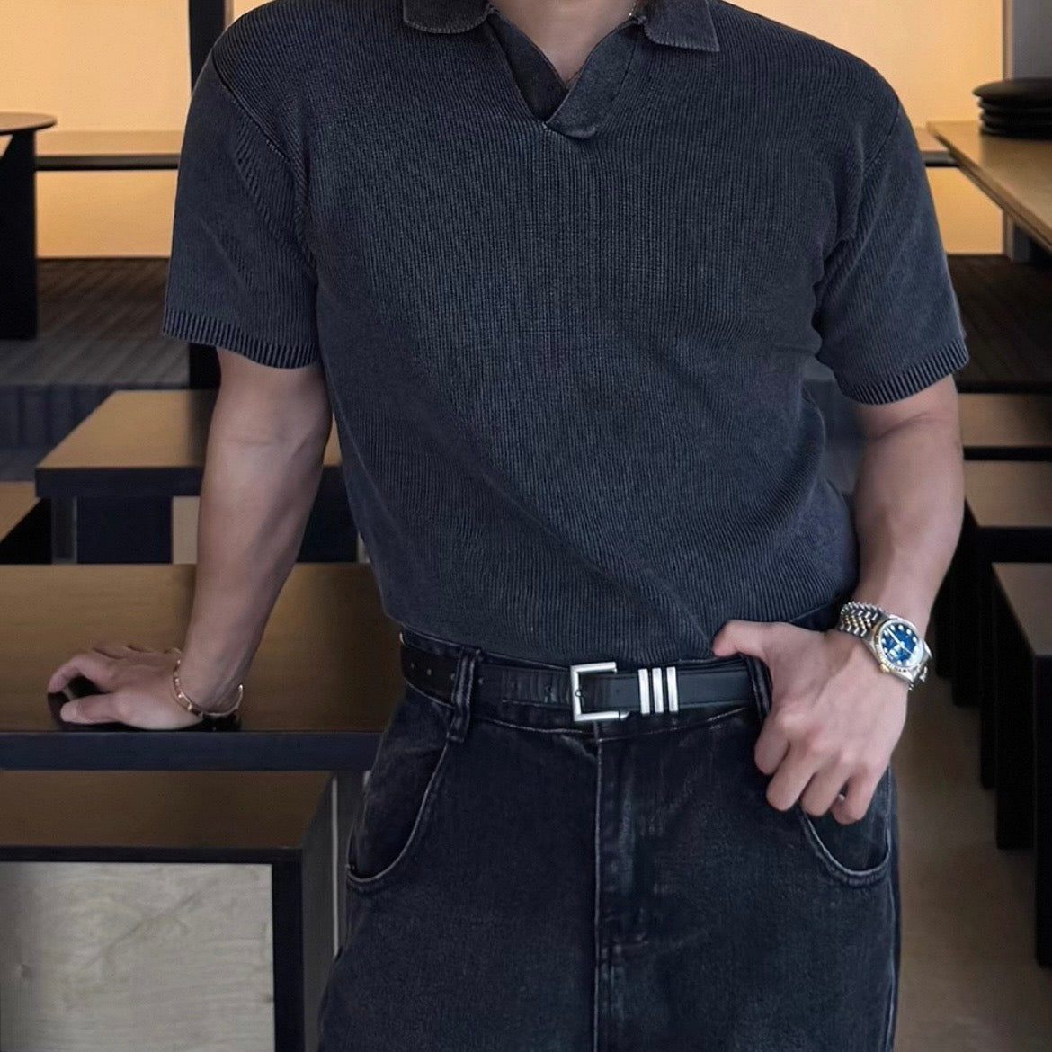 Vintage Knit Polo Shirt