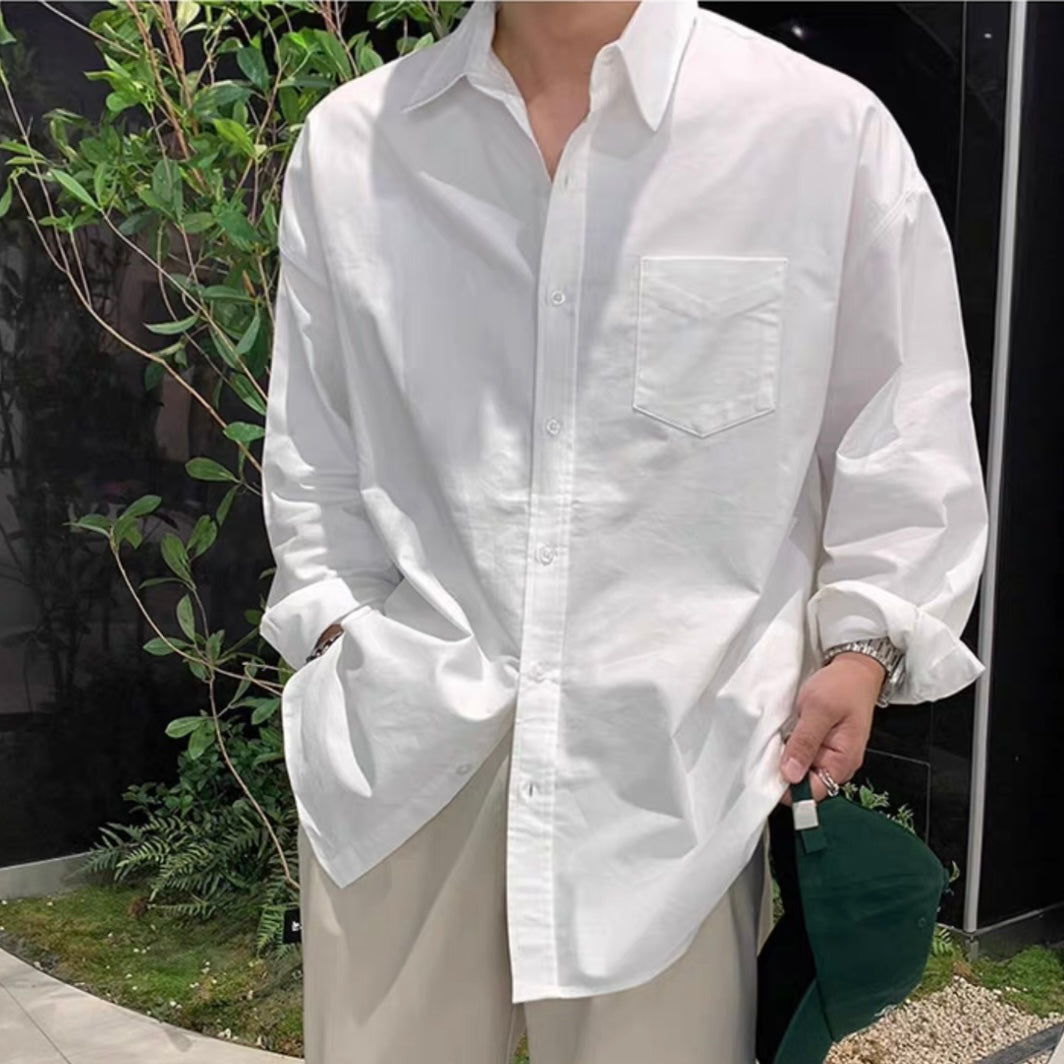 Simple Solid Collar Shirt