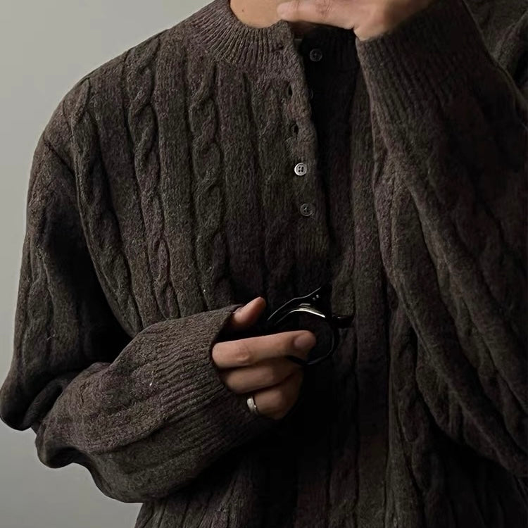 Cable Knit Henley Sweater