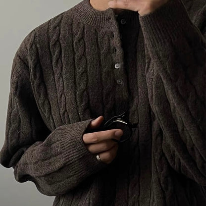 Cable Knit Henley Sweater