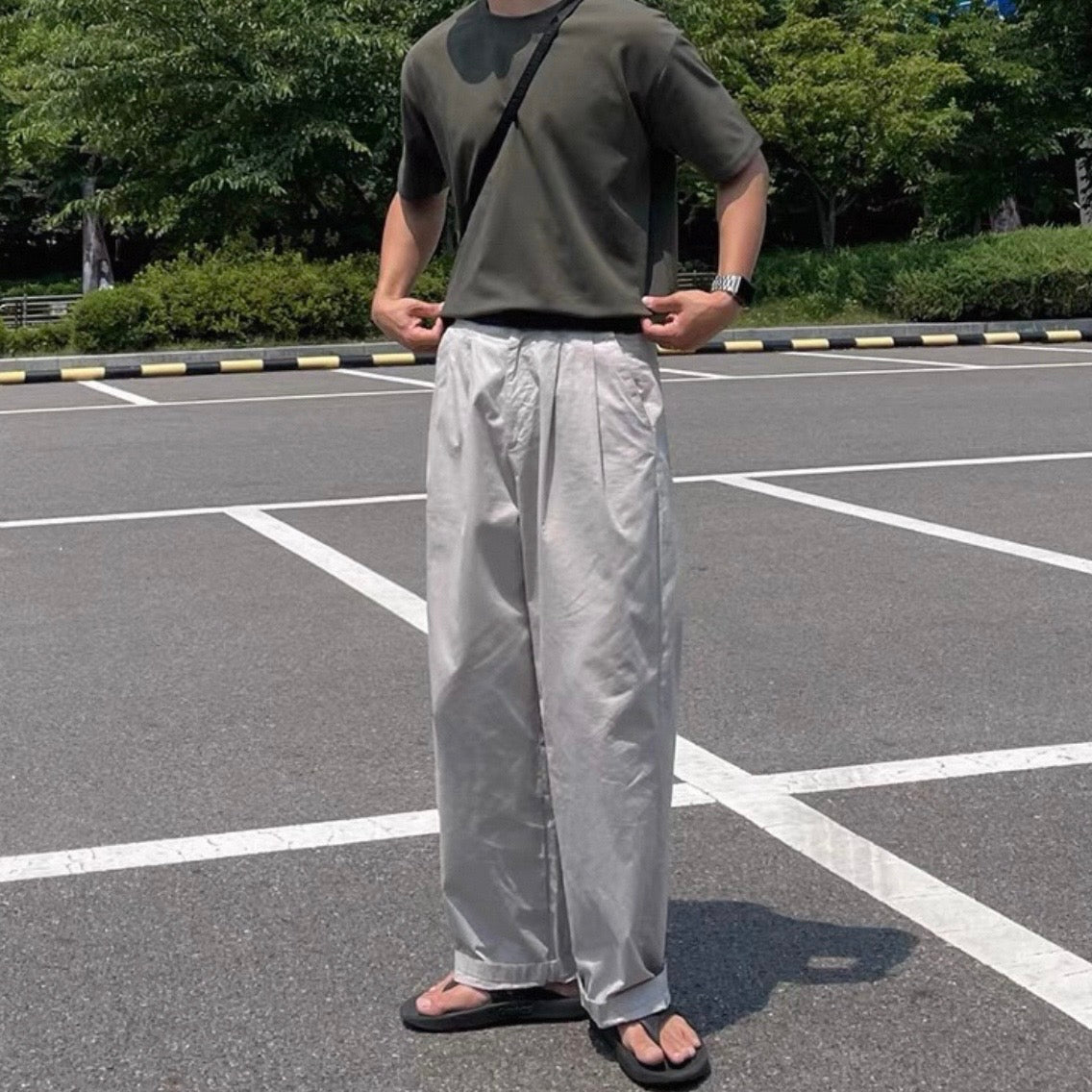 Korean Wide-Leg Sports Pants