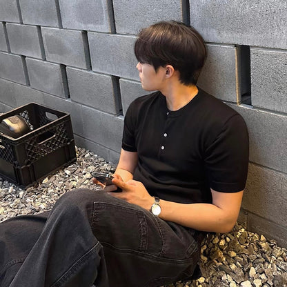 Slim Breathable Knitted T-Shirt