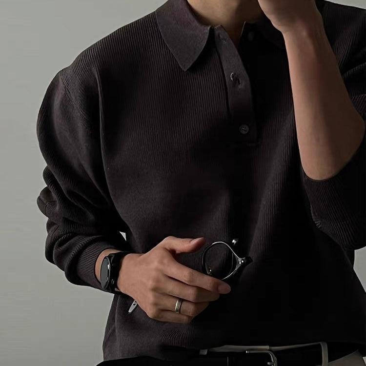Classic Ribbed Knit Polo