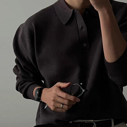 Classic Ribbed Knit Polo