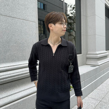 Model Zip Knit Sweater