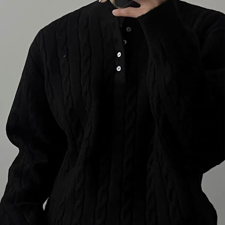 Cable Knit Henley Sweater