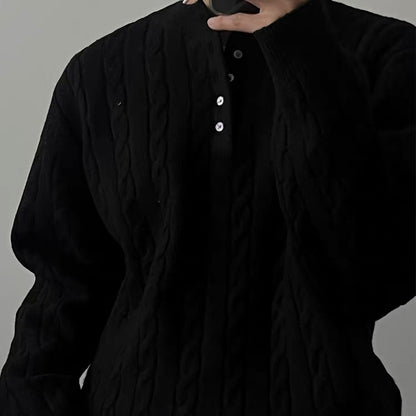 Cable Knit Henley Sweater