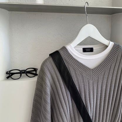 Retro V-Neck Casual Knit Sweater