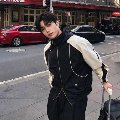 Contrast Piping Track Jacket