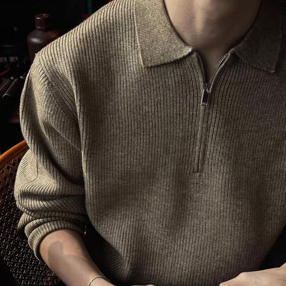 Lazy Half-Zip Knit Sweater