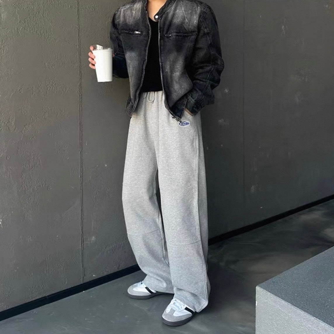 Vintage Wash Collarless Jacket