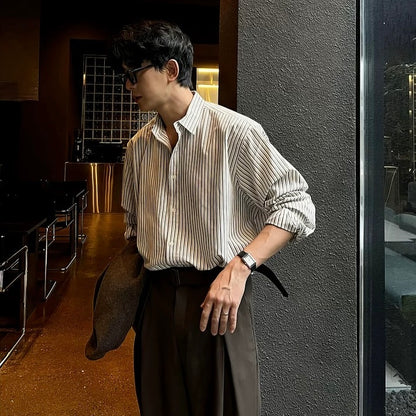 Men's Loose Fit Striped Sun Shirt