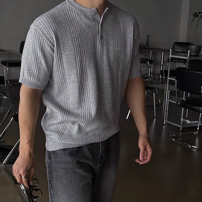 Casual Stripe Knit T-Shirt