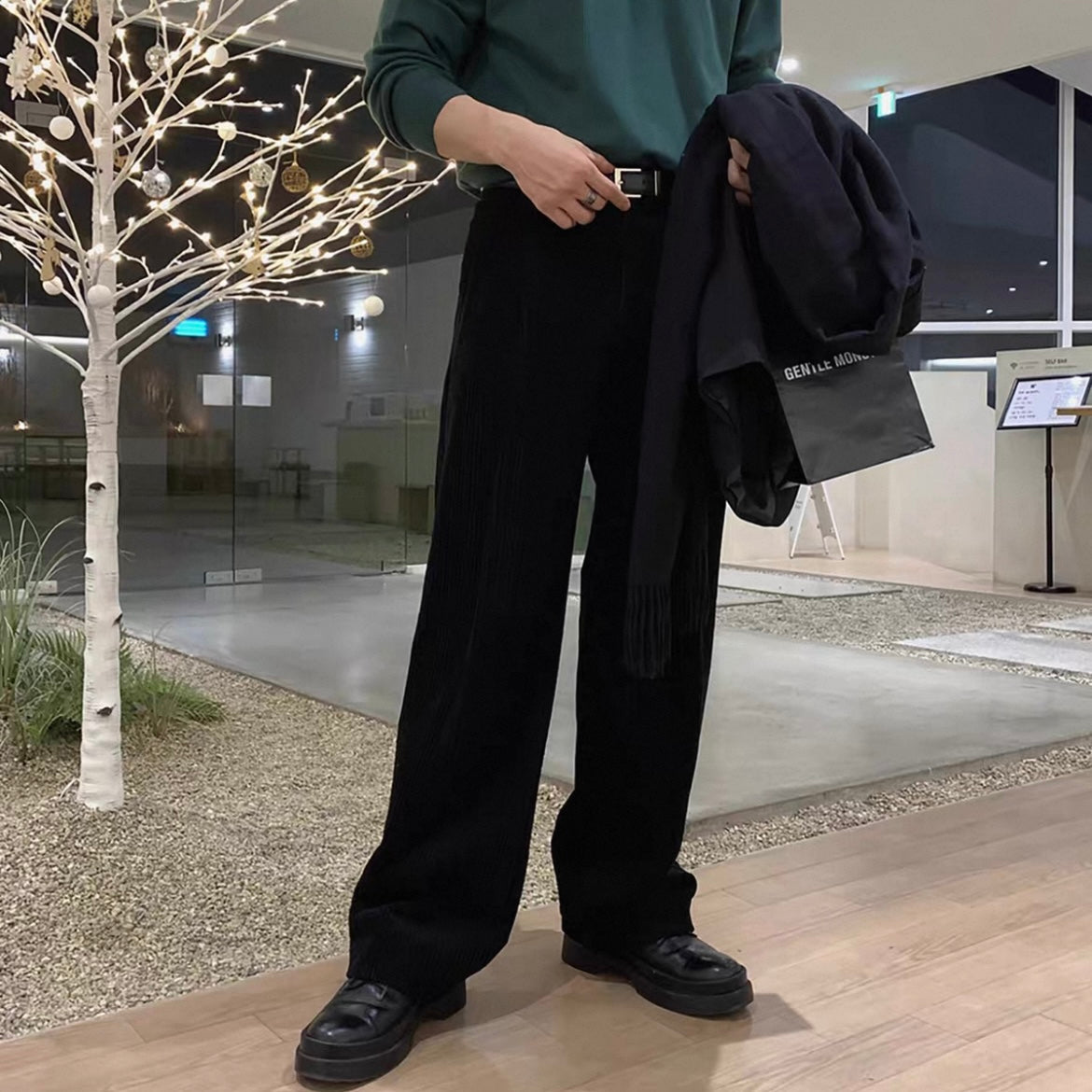 Retro Corduroy Wide-Leg Pants