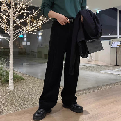 Retro Corduroy Wide-Leg Pants