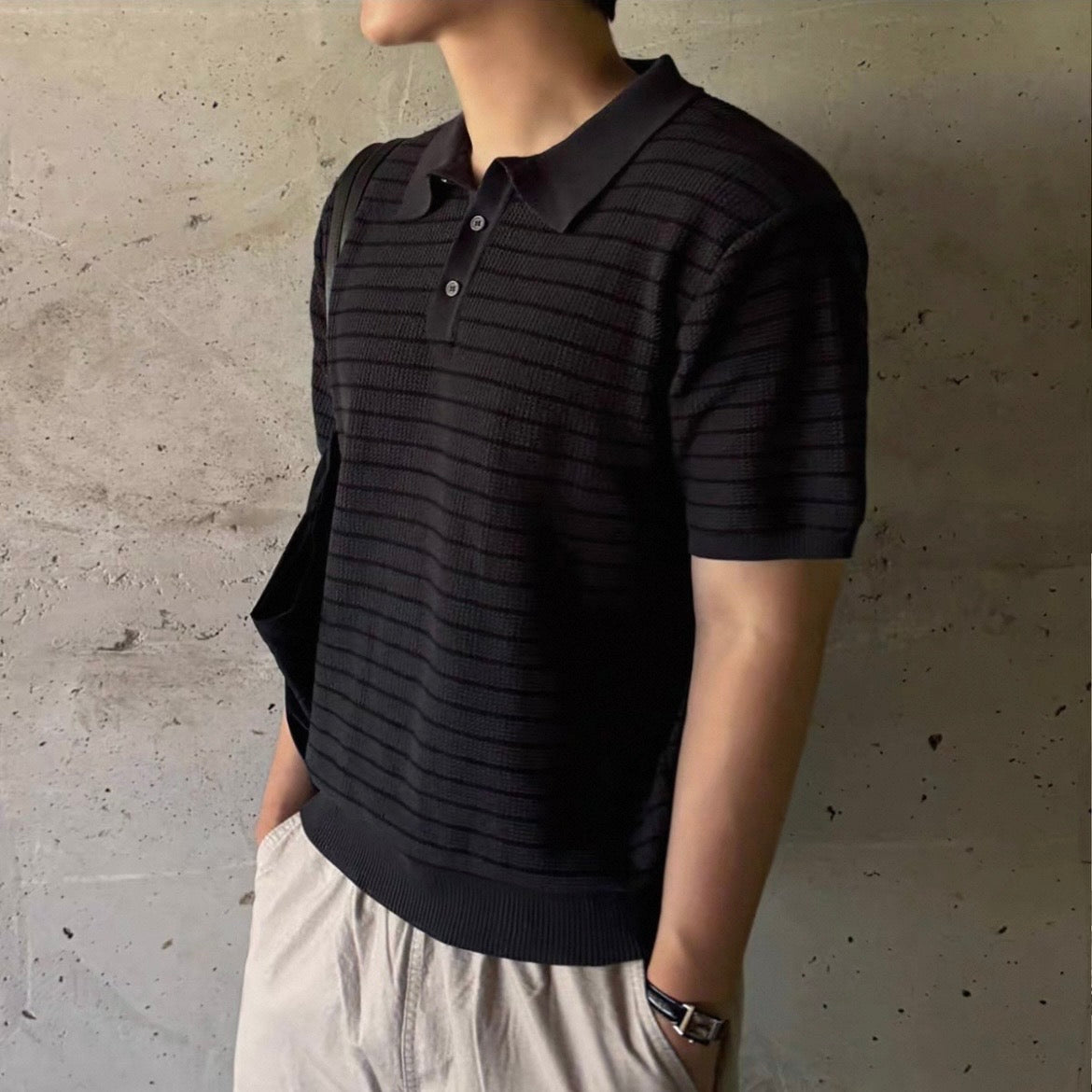 Casual Striped Polo Shirt
