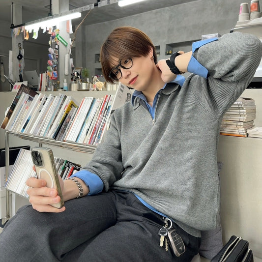 Lazy Half-Zip Knit Sweater