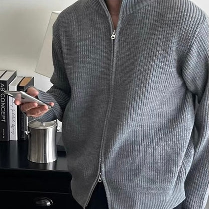 Ribbed Half Zip Knit